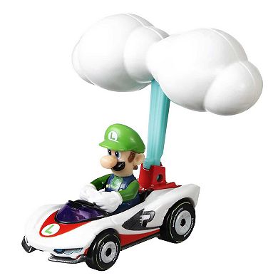 Mattel Hot Wheels Mario Kart Luigi P-Wing and Cloud Glider Toy