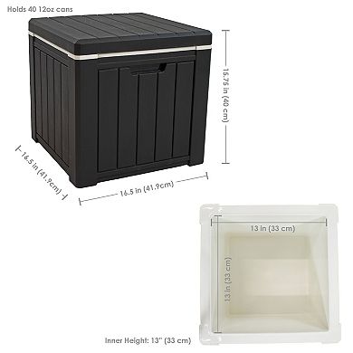Sunnydaze 9-Gallon Outdoor Polypropylene Resin Cooler Box - Black