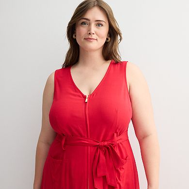 Plus Size Nine West V-Neck Midi Dress