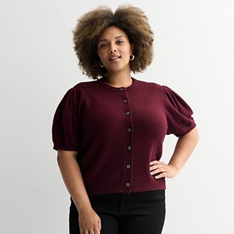 Plus Size Nine West Short Sleeve Cardigan