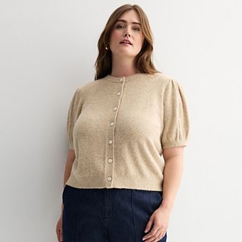 Plus Size Nine West Short Sleeve Cardigan