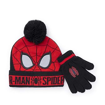 Boys 4-20 Marvel Spider-Man 2 pc Hat & Gloves Set