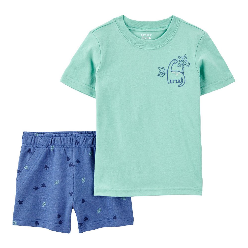 Carter's Toddler Boy Camping Dinosaur Graphic Tee with Cargo Joggers