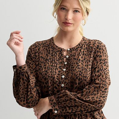 Women's Sonoma Goods For Life® Long Sleeve Pintuck Dress