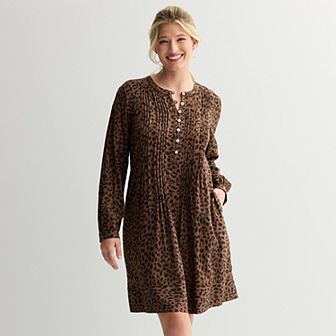 Women's Sonoma Goods For Life® Long Sleeve Pintuck Dress