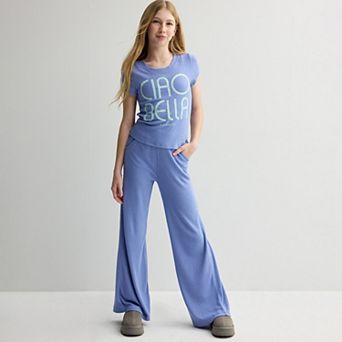 Girls 7-16 Limited Too 2 pc Hacci Tee & Flared Pants Set
