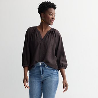 Women's Sonoma Goods For Life® Button Up Peasant Top