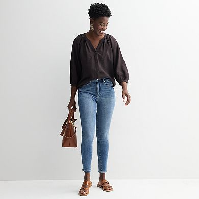 Petite Sonoma Goods For Life® Button Through Peasant Top