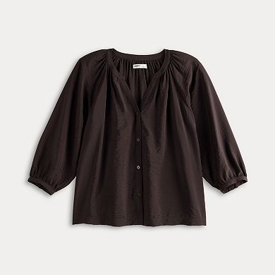 Petite Sonoma Goods For Life® Button Through Peasant Top