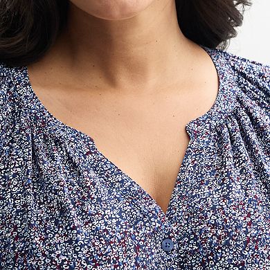 Plus Size Sonoma Goods For Life® Button-Through Peasant Top