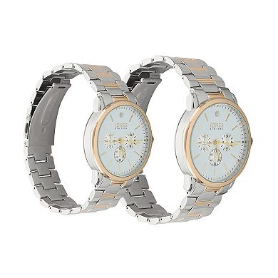 Jones New York White Two Tone His & Hers Analog Watch Set