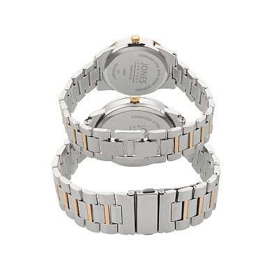 Jones New York White Two Tone His & Hers Analog Watch Set