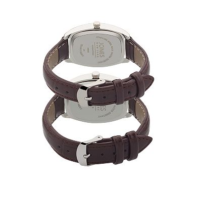 Jones New York Silver Tone Brown His & Hers Watch Set