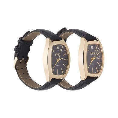Jones New York Black Gold Tone His & Hers Watch Set