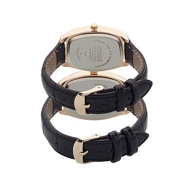 Jones New York Black Gold Tone His & Hers Watch Set