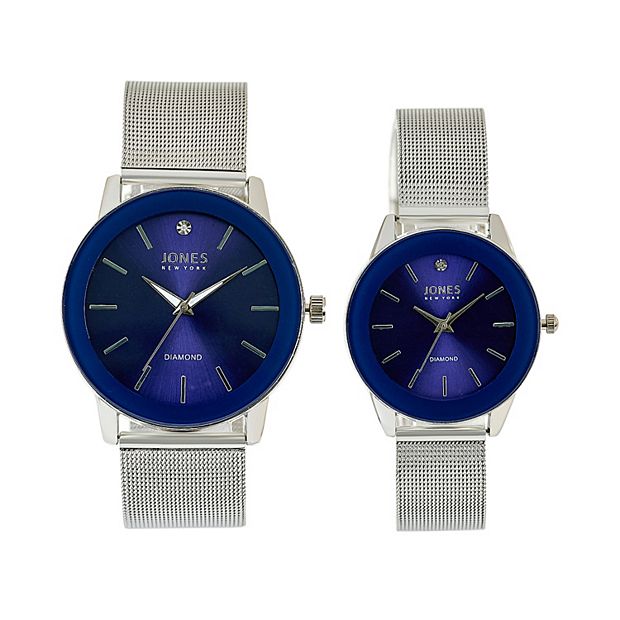 Jones New York Navy Silver Tone His & Hers Watch Set display picture 3