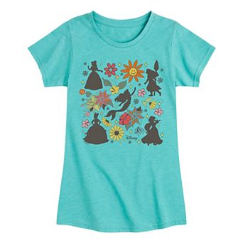 Disney Princess Girls 7-16 Group Flowers Tee