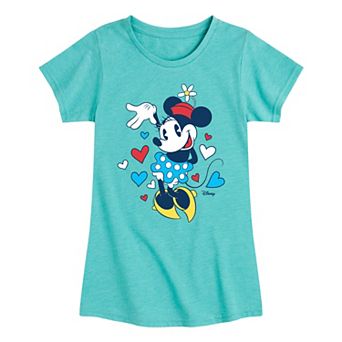 Disney's Minnie Mouse Girls 7-16 Red White & Blue Hearts Tee