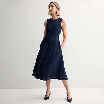 Women's Nine West Fit and Flare Midi Dress