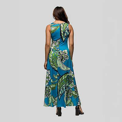 knee length dresses for ladies Banana Republic Navy Paisley Print Sleeveless A-Line Dress