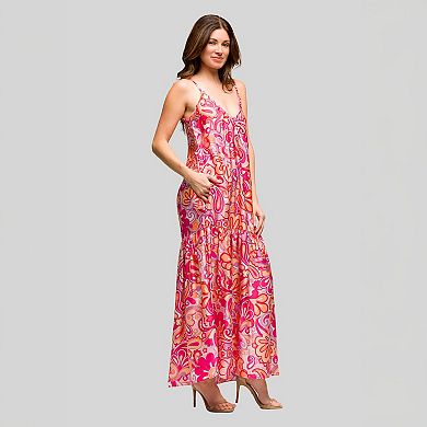 Women's 24Seven Comfort Apparel Lightweight Spaghetti Strap Pocket Maxi Dress