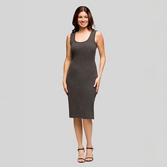 Women's 24Seven Comfort Apparel Fitted Sleeveless Side Slit Midi Dress