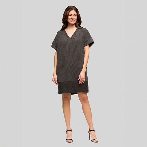Женские платья 24Seven Women's 24Seven Comfort Apparel Loose Fit V-Neck Short Sleeve Pocket T-Shirt Dress