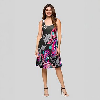 Women's 24Seven Comfort Apparel Sleeveless Tank Swing Mini Dress