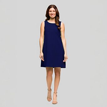 Women's 24Seven Comfort Apparel Solid Sleeveless Shift Mini Dress
