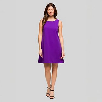 Women's 24Seven Comfort Apparel Solid Sleeveless Shift Mini Dress