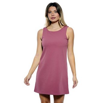 Women's 24Seven Comfort Apparel Solid Sleeveless Shift Mini Dress