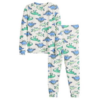 Toddler Boy Cuddl Duds® 2 pc Snug Fit Dinosaur Long Sleeve Pajama Top & Pajama Bottoms Set