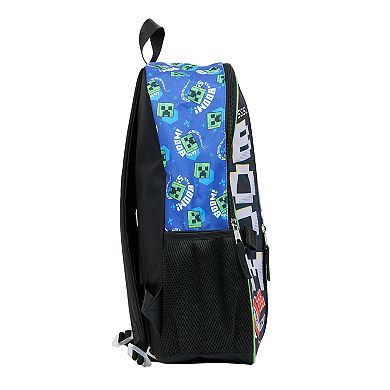 Minecraft Creeper 5-Piece Backpack, Lunch Bag, Pencil Case, Keychain, & Carabiner Set