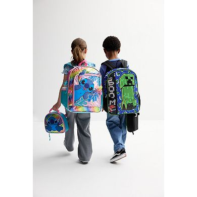 Minecraft Creeper 5-Piece Backpack, Lunch Bag, Pencil Case, Keychain, & Carabiner Set