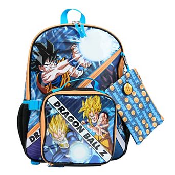 Dragon Ball Z 5 pc Backpack, Lunch Bag, Pencil Case, Keychain, & Carabiner Set