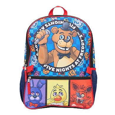 Five Nights at Freddy's 5-Piece Backpack, Lunch Bag, Pencil Case, Keychain, & Carabiner Set