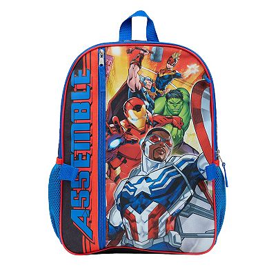 Marvel Avengers Sam Wilson 5-Piece Backpack, Lunch Bag, Pencil Case, Keychain, & Carabiner Set