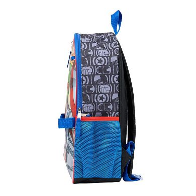 Marvel Avengers Sam Wilson 5-Piece Backpack, Lunch Bag, Pencil Case, Keychain, & Carabiner Set