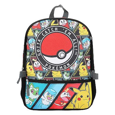 Pokémon Pikachu & Friends 5-Piece Backpack, Lunch Bag, Pencil Case, Keychain, & Carabiner Set