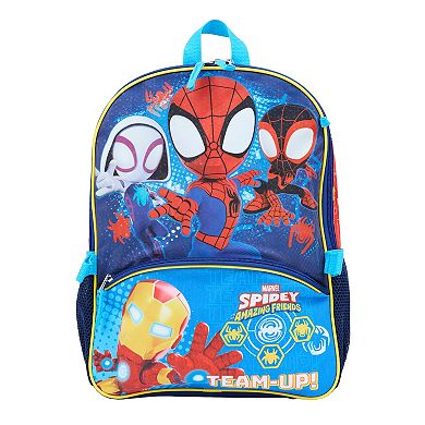 Marvel Spidey Amazing Friends 5-Piece Backpack, Lunch Bag, Pencil Case, Keychain, & Carabiner Set