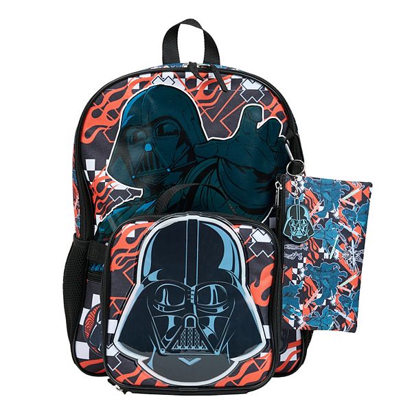 Star Wars Darth Vader 5-Piece Backpack, Lunch Bag, Pencil Case, Keychain, & Carabiner Set - Darth Vader