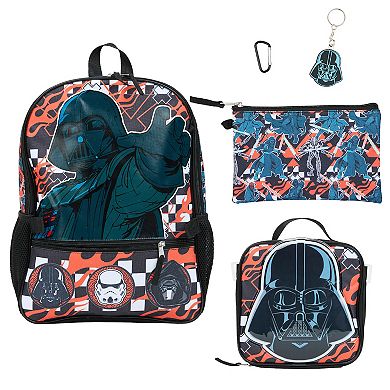 Star Wars Darth Vader 5-Piece Backpack, Lunch Bag, Pencil Case, Keychain, & Carabiner Set