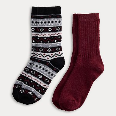 Women's Sonoma Goods For Life® 2-pk. Fair Isle Crew Socks