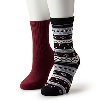 Women's Sonoma Goods For Life® 2 pk Fair Isle Crew Socks