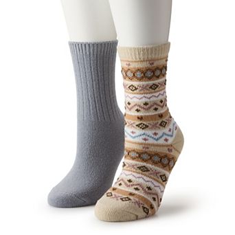 Women's Sonoma Goods For Life® 2 pk Fair Isle Crew Socks