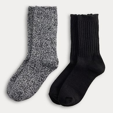 Women's Sonoma Goods For Life® 2-pk. Ribbed Scallop Crew Socks