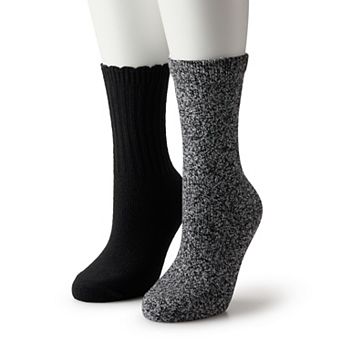 Women's Sonoma Goods For Life® 2 pk Ribbed Scallop Crew Socks