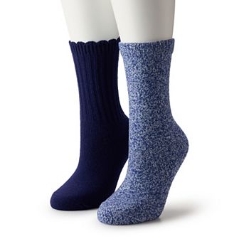 Women's Sonoma Goods For Life® 2 pk Ribbed Scallop Crew Socks