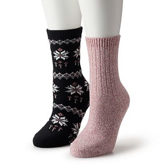 Women's Sonoma Goods For Life® 2 pk Snowflake Fair Isle Crew Socks