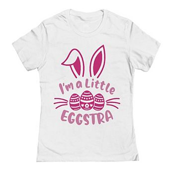 Junior's I'm A Little Eggstra Easter Graphic Tee